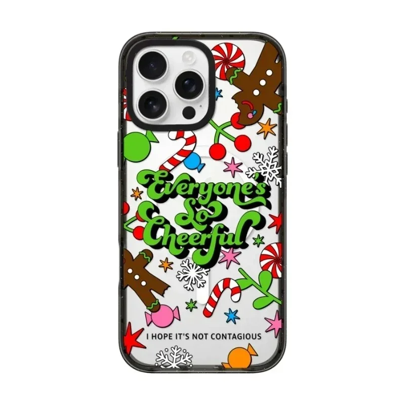 Christmas Snowman Santa Claus 2.0 Acrylic Black Border iPhone 12 13 14 15 16 Pro Max Case - Protective iPhone Case with MagSafe