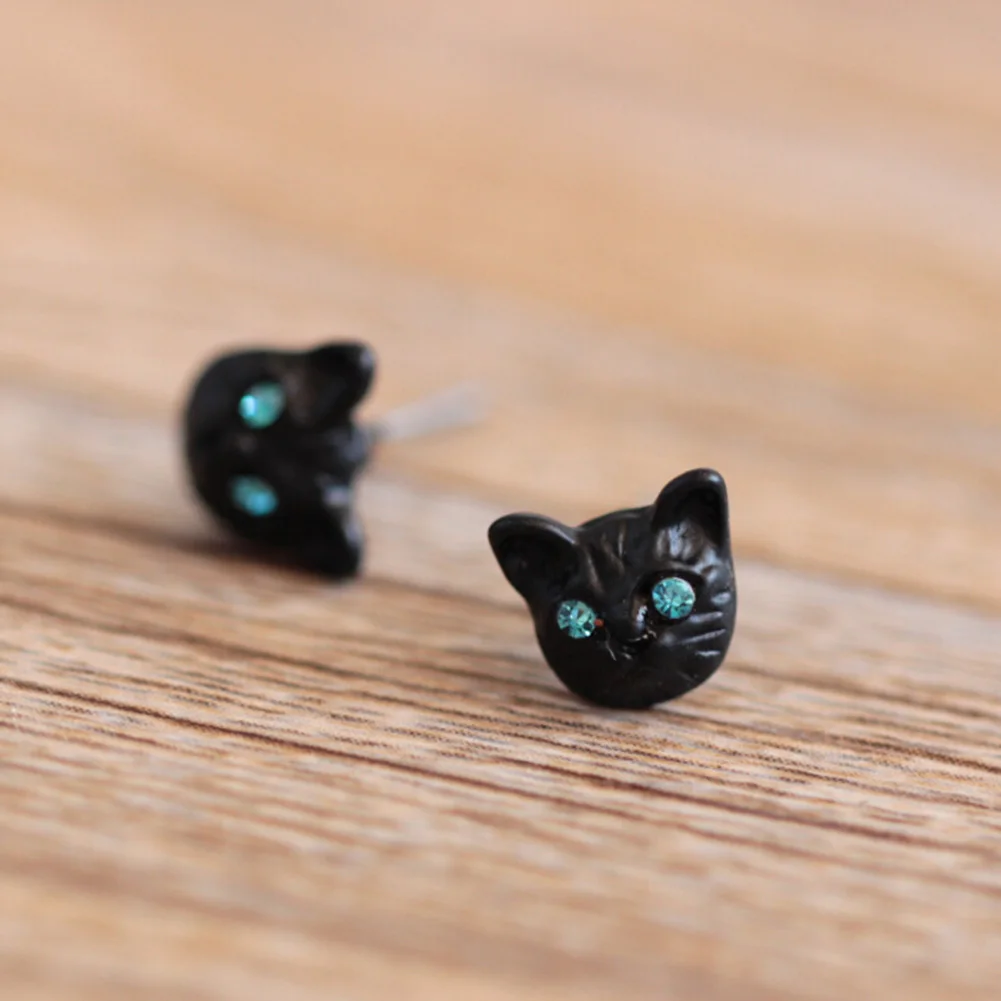 1 Pair Fashion Lovely Cat Ear Studs Fashion Design Earrings 3 Colors Cat Ear Studs