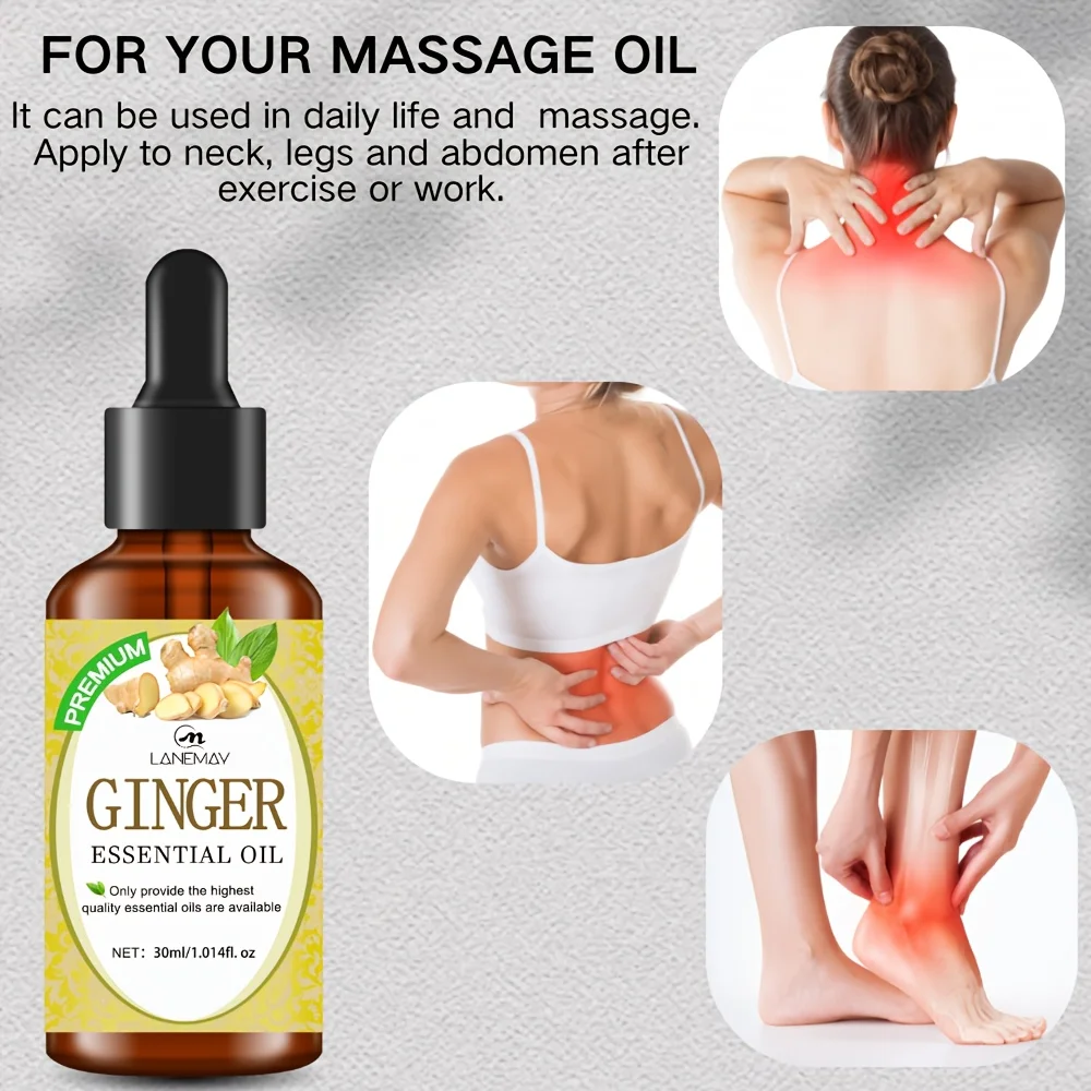 Ginger Essential Oil Moisturizing & Nourishing for All Light Beige Types Soothing Daily Use & Massage, No Fragrance or Alcohol