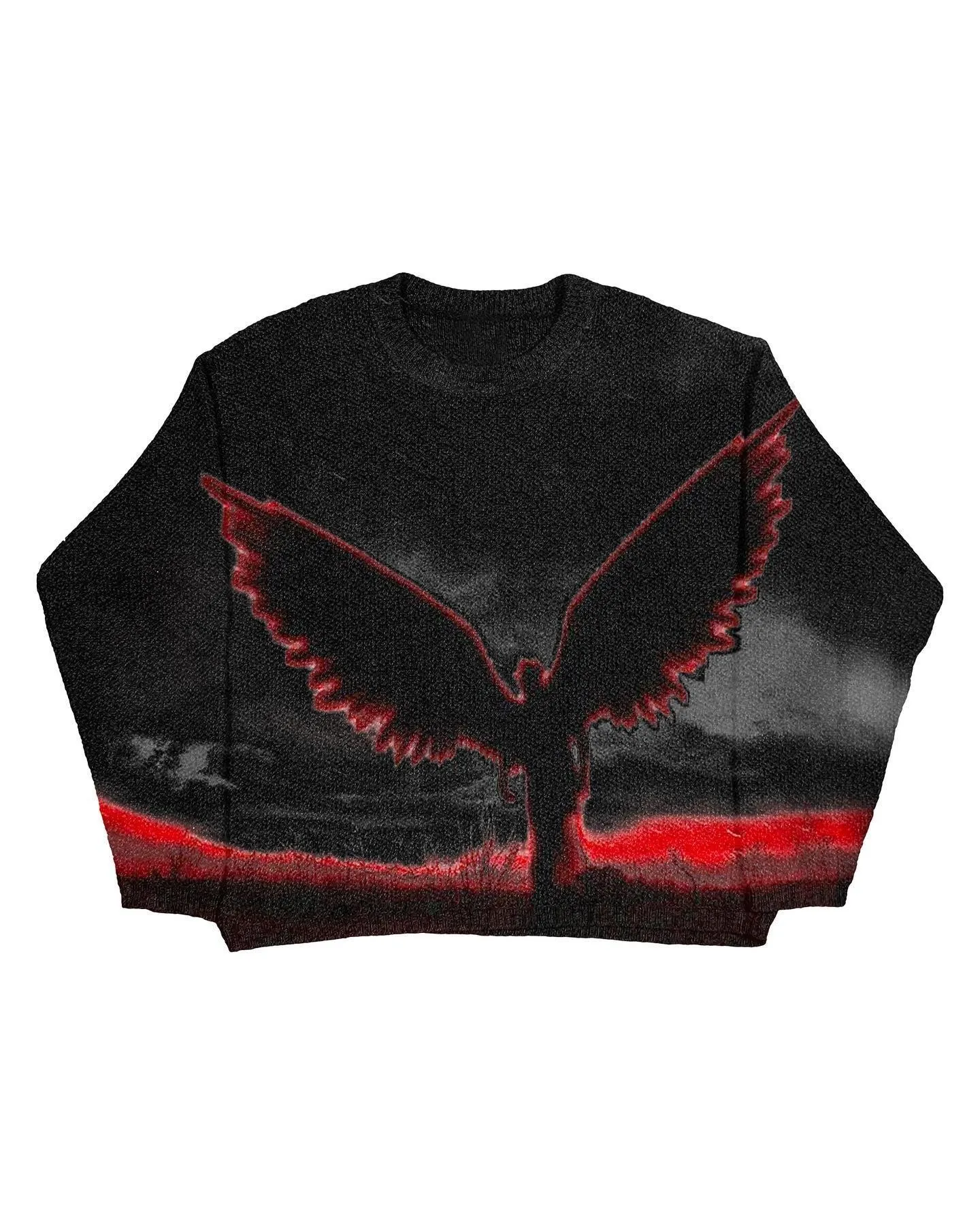 

Bathing Blood Angel O-neck Pullovers 2023 New Female Casual Sweater Y2K Embroidery Women's Knitting Sweaters Chic Long Sleeved