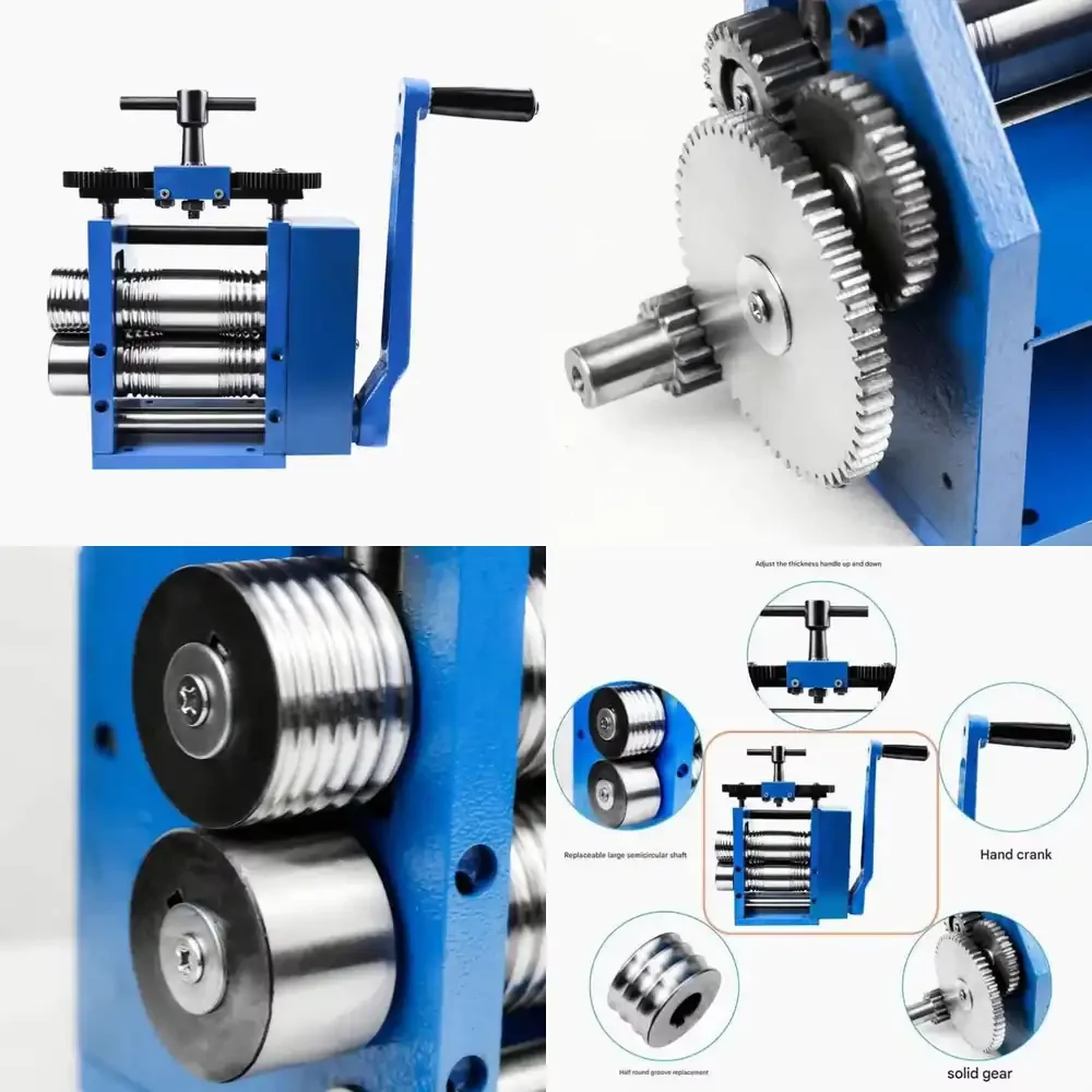 Jewelry Die Gold Wire Metal Bracelet Making Equipment Tool Cold Rolling Mill Manual Semicircle Pattern Wire Roller Press 18kg