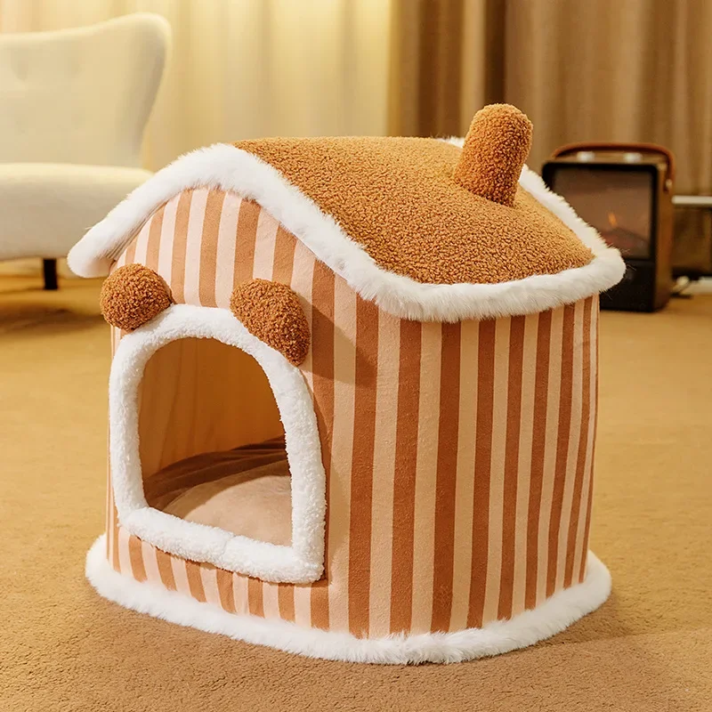 

New Deep Sleep Comfort Beds Indoor Winter Cat Dog House Pet Nest Pets Tent Basket Cat Cave Cozy Dog Sofa Warm Cats Accessories