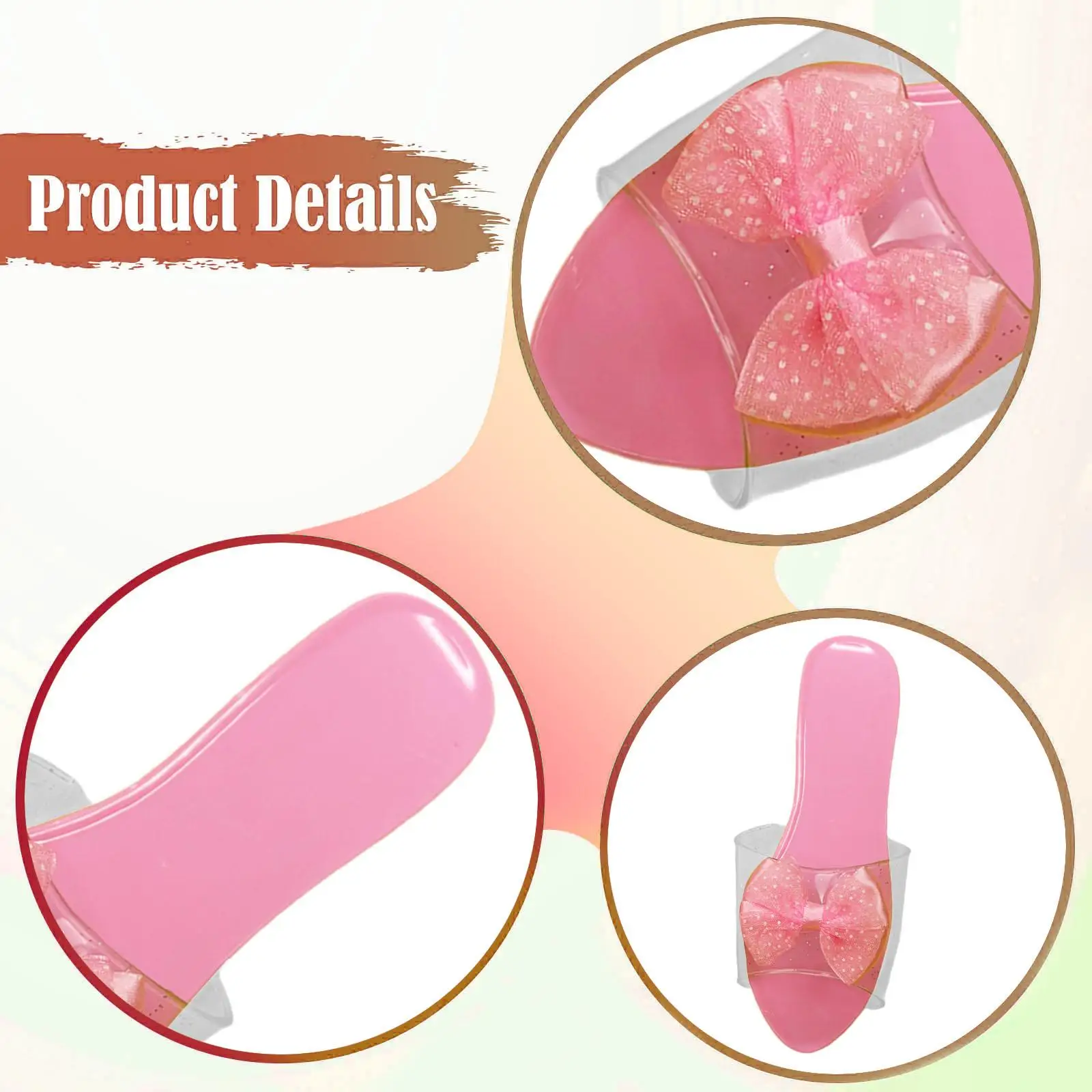 Princess Style Jelly Sandals Girls Shoes with Wedge Heel Slip on Slippers for Kids Party Dress Up Pretend Play