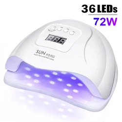 Secador de uñas LED, lámpara UV para curar todo el esmalte de uñas de Gel con detección de movimiento, herramienta de salón de manicura y pedicura