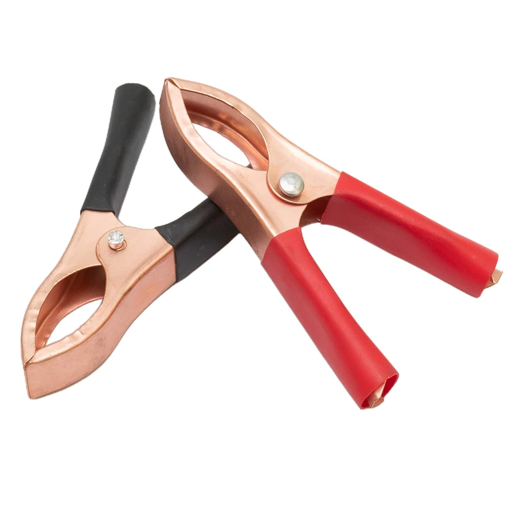

2Pcs 30A Red + Black 70mm Crocodile Car Van Battery Test Lead Clips Alligator Clips Electrical Jumper Wire Cable Clamp