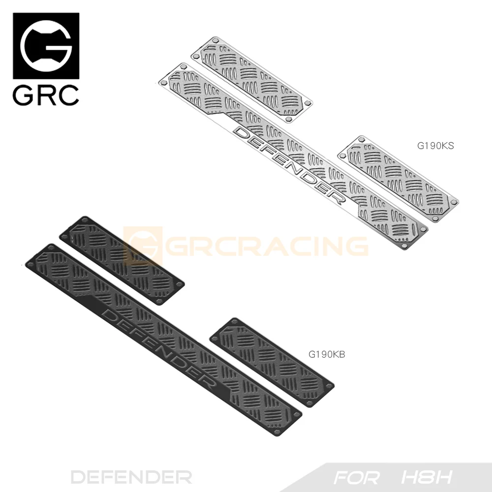 Grc 1/8 Stainless Steel Chequered Plates Metal Protection Sheets Decoration For H8h Defender Front Bumper Upgrade #g190ks G190kb