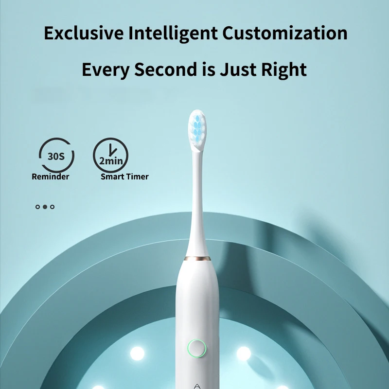 Fashion Sonic Electric Toothbrush Rechargeable for Adults 6 Mode Smart Timer IPX7 Waterproof Ultrasonic Tooth Brushes Travel Box