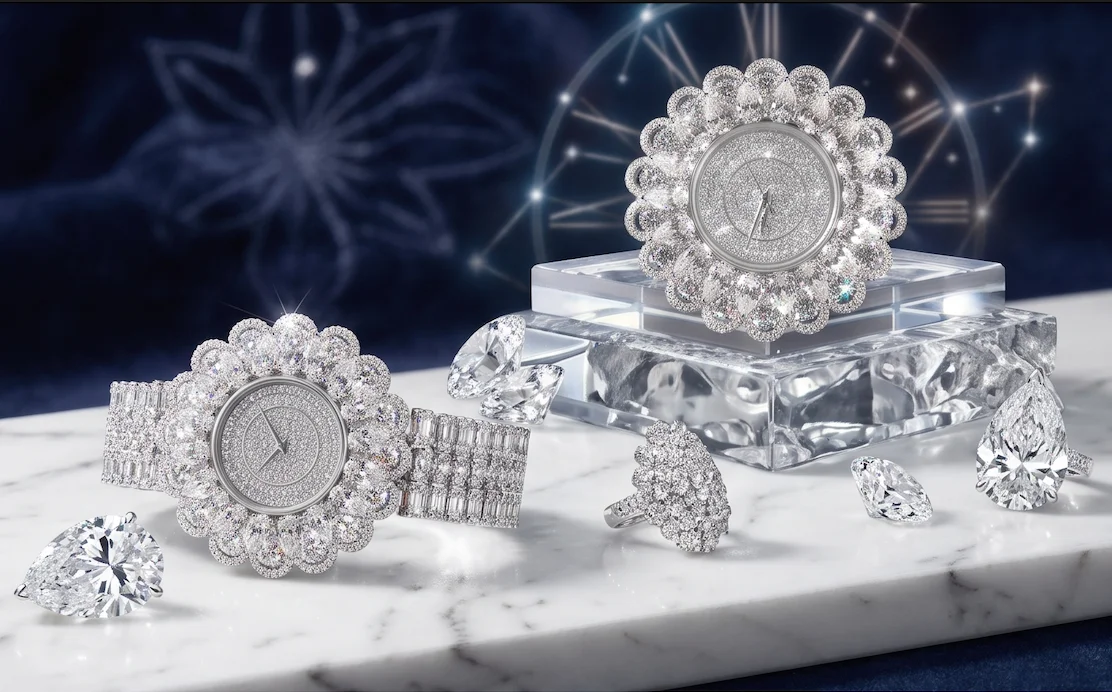 Luxury 925 Silver Moissanite Women's Watch Iced Out Diamond Floral Dial Bling Bracelet Watch Fine Jewelry Gift view 3