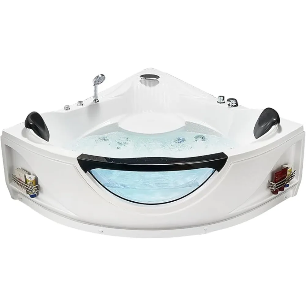 

Spa bathtub, two person jet bathtub with water jet device, soaking bathtub with hydraulic massage and chromotherapy