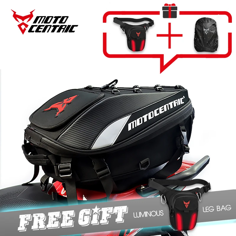 

Large Capacity Motorcycle Rear Seat Bag Motocross Tail Bag Waterproof Tool Bag Motorbike Luggage Bag Moto Leg Bag With LED Light