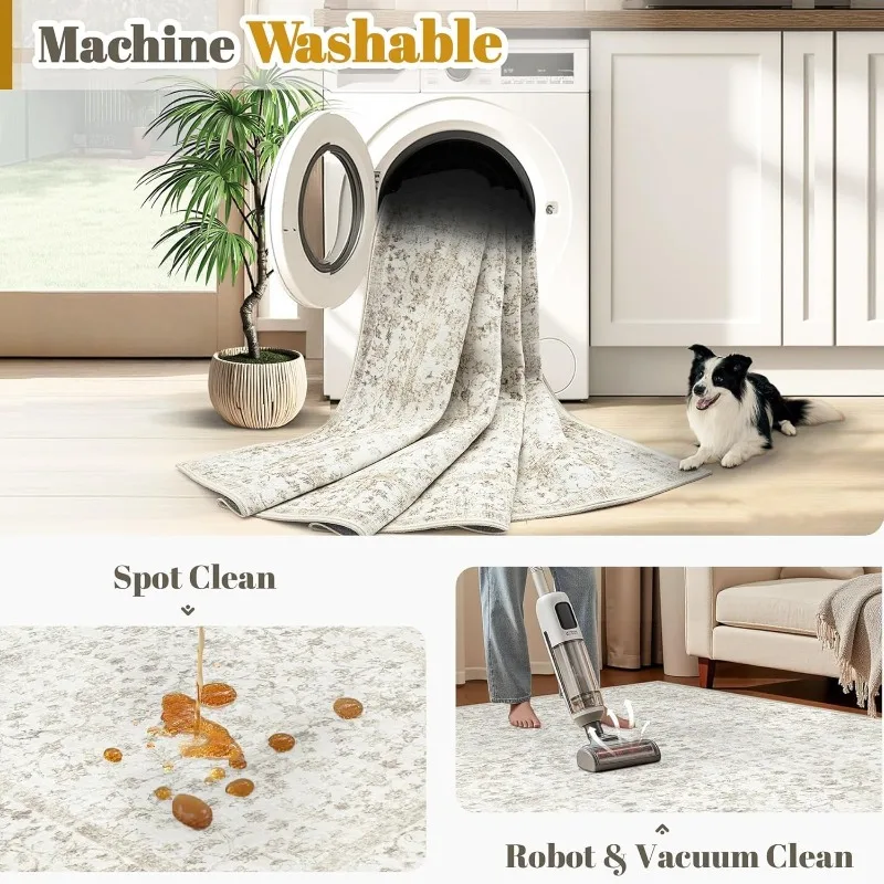 Vintage Bohemian Printed Large Area Living Room Carpet Sofa Table Non-slip Floor Mat Foldable Machine Washable Bedside Rug Ковер