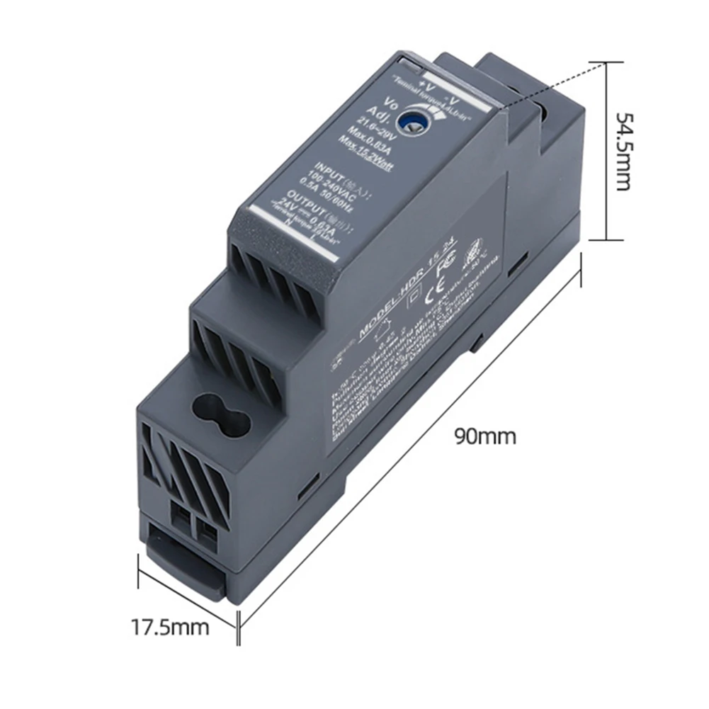 HDR-15-12 DC 12V 15W DIN Rail Type Transformer Ultrathin Switching Power Supply Overload Overvoltage Short Circuit Protection