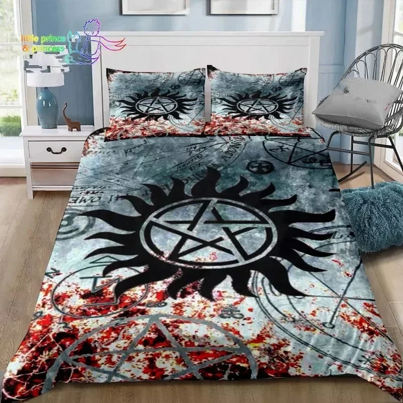 Sci-fi Drama Series Supernatural Bedding Set Single Twin Full Queen King Size Bed Set Adult Kid Bedroom 3D Print Bedding Gift