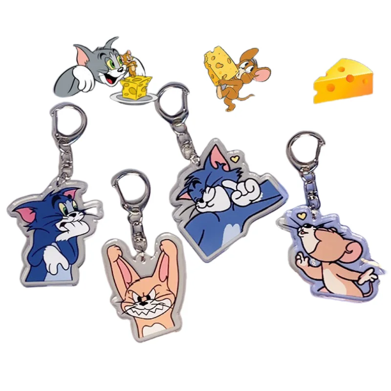 Tom and Jerry acrylic keychain creative personality animation peripheral cartoon cute couple pendant bag pendant gift wholesale