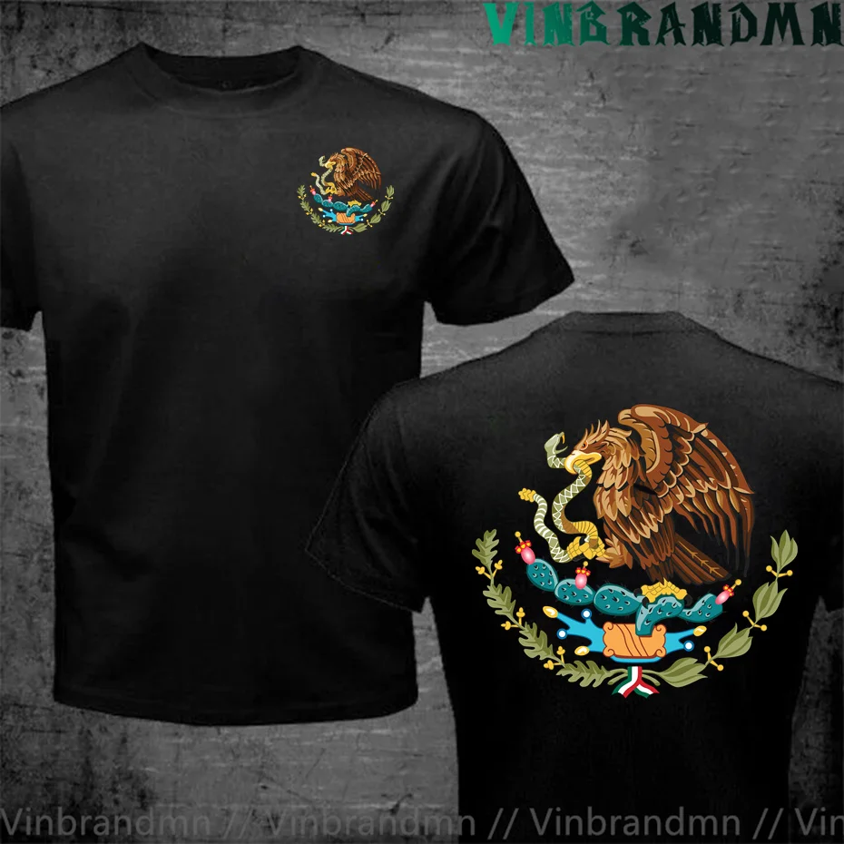 Camiseta de México con un águila divina sosteniendo una serpiente en su pico, camiseta informal de moda para hombre, camisetas con escudo de armas mexicano a la moda