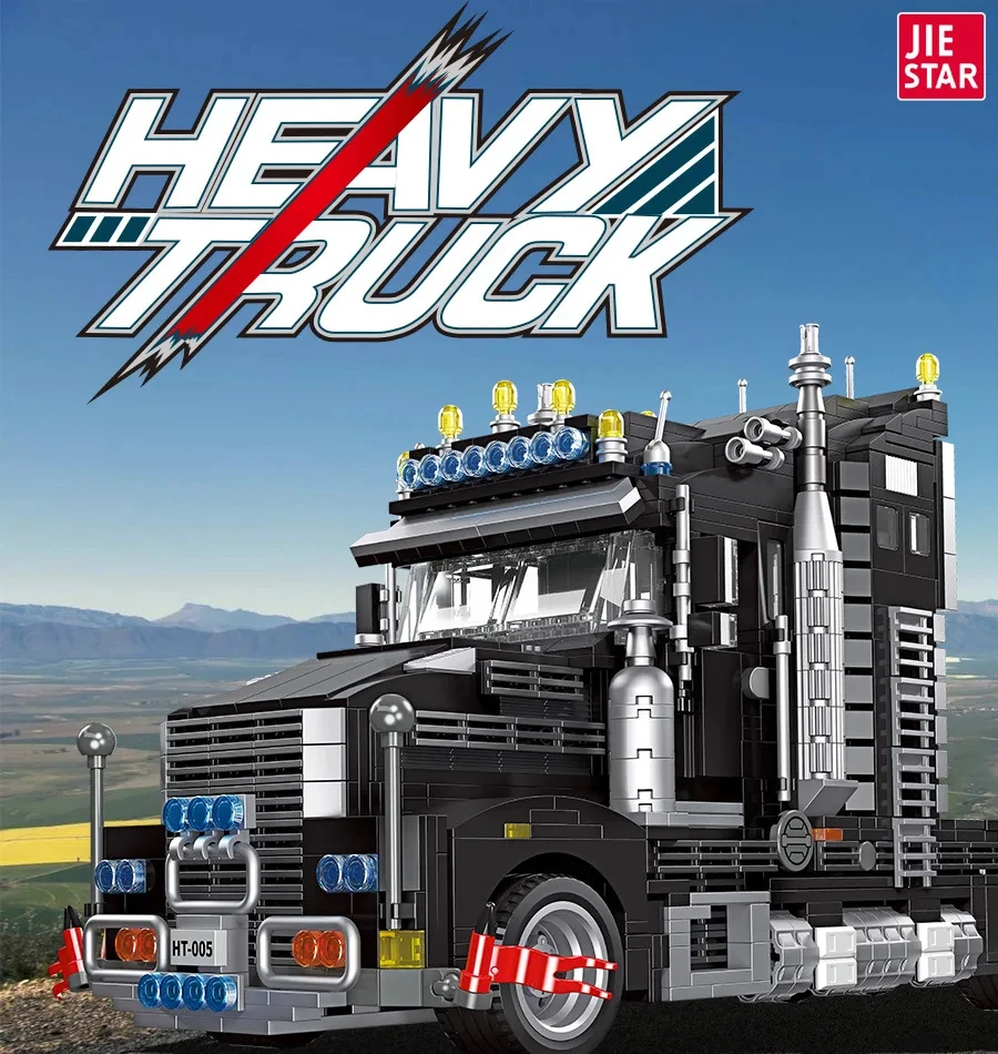 1545pcs MOC Technical Black Heavy Truck Building Blocks Model Vehicle Bricks Toy Set for Boys Perfect Christmas Gift
