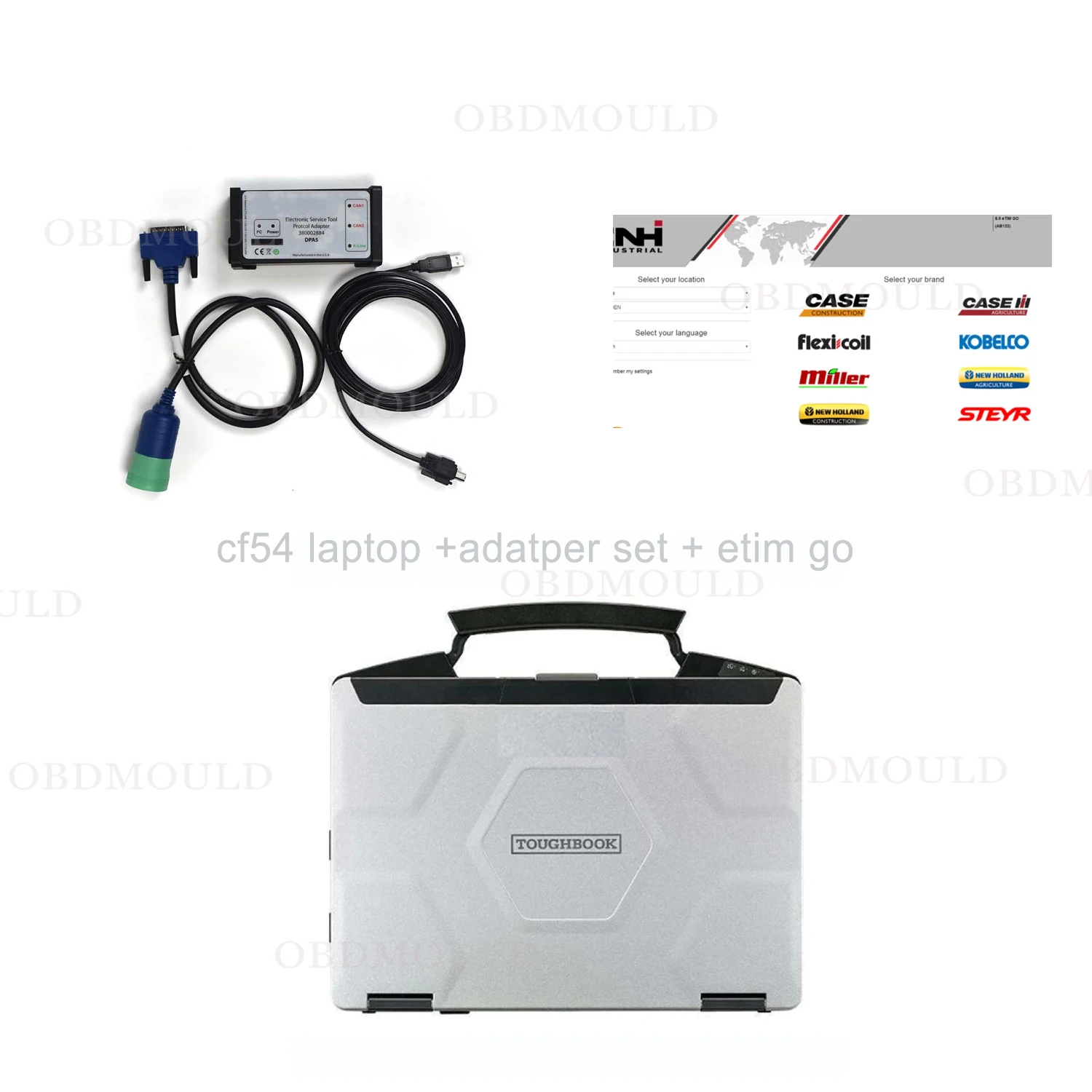 

CF54 laptop with For DPA5 EST V9.7 9.9 Diagnostic Kit For New Holland Agricultural Machinery Diesel Diagnostic Tool