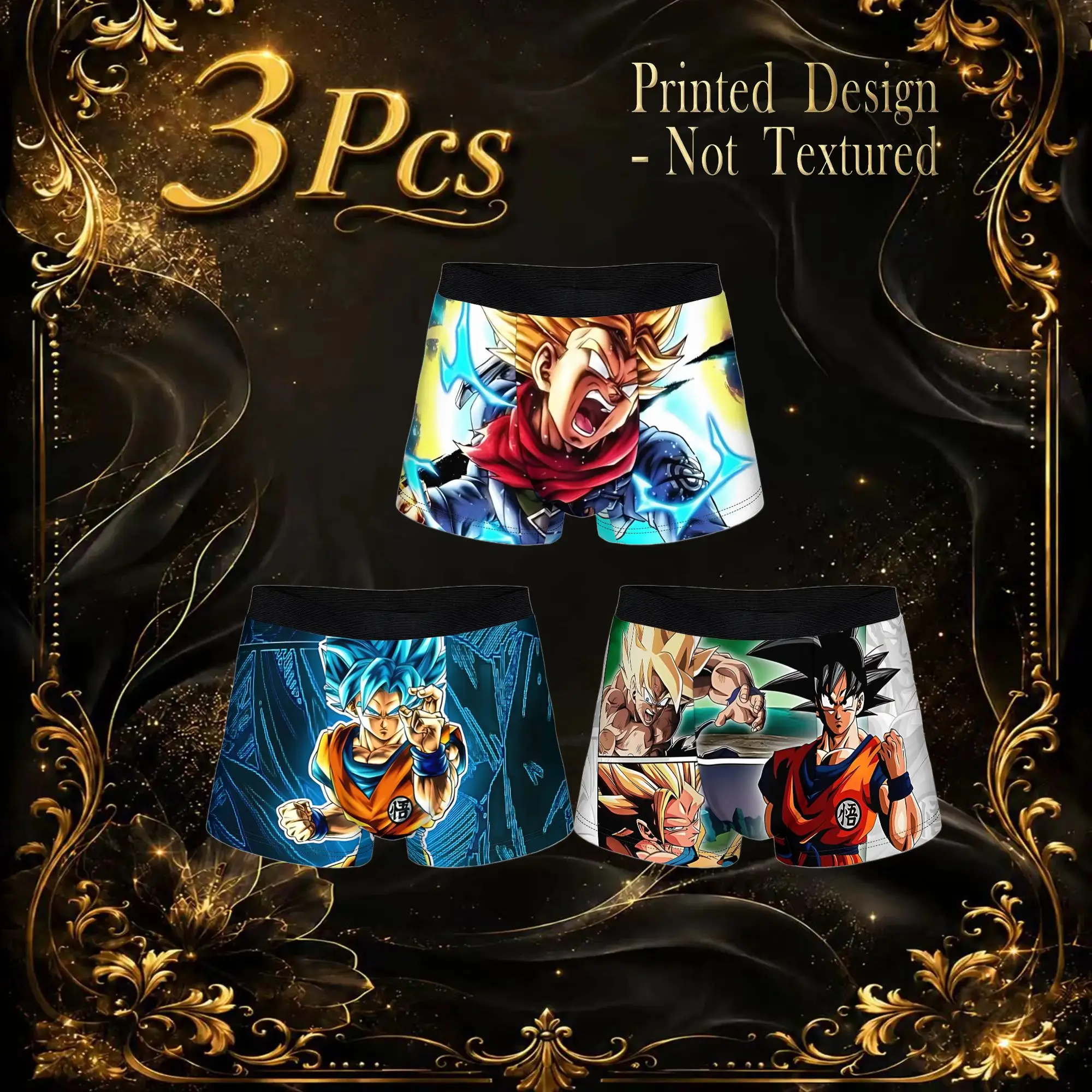 3Pcs funko boxers Dragon Ball Goku Underpants Breathbale Panties Men's Underwear Ventilate Shorts Boxer Briefs