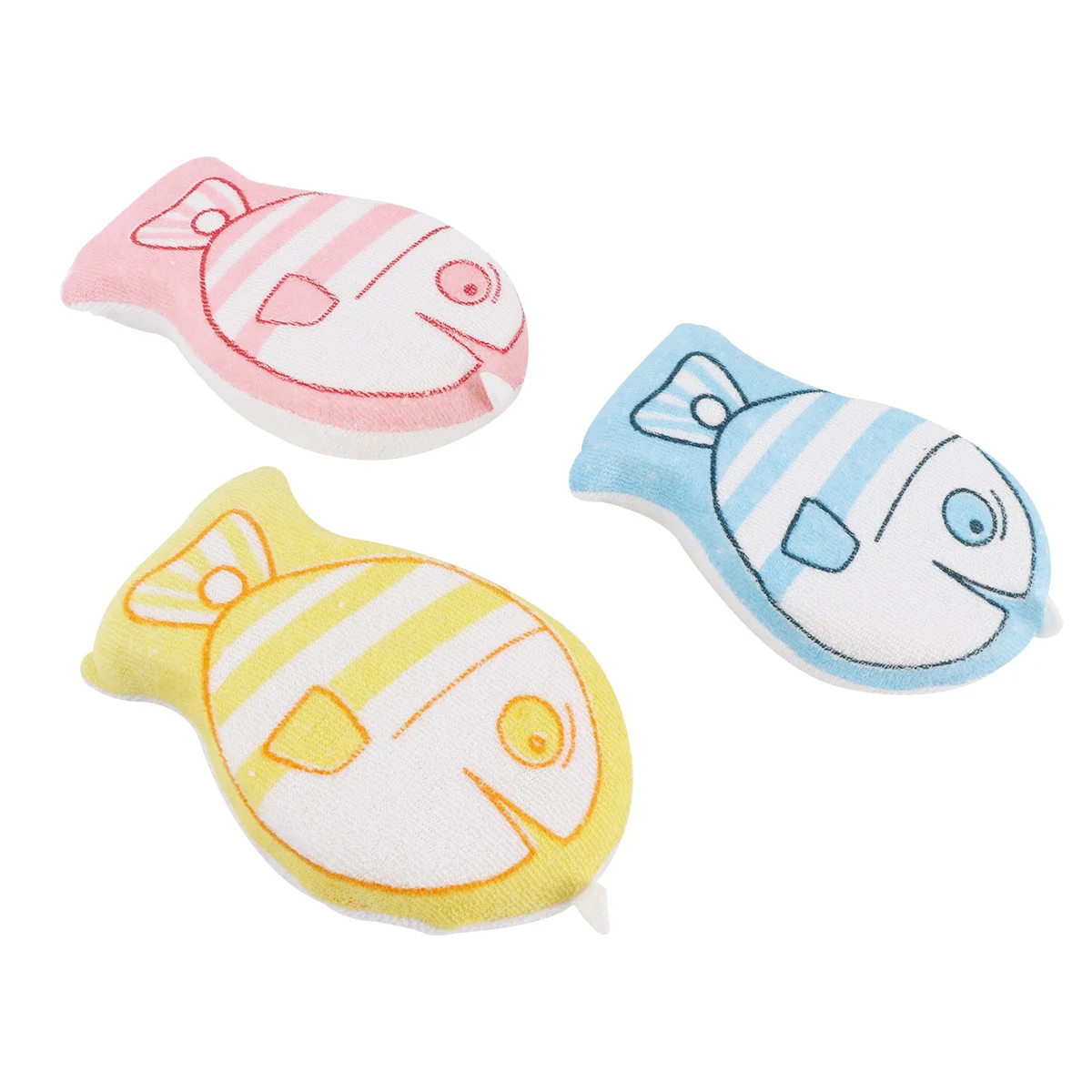 

3Pcs Baby Bath Sponge Cartoon Design Soft Sling Towel for Infant Kids Ergonomic Handle Quick Dry Pastel Colors Comfortable