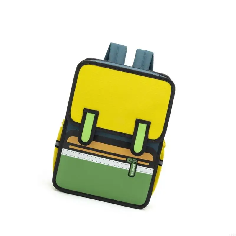 X90D 3D Cartoon Backpack for Kids School Bag Bag Bag Bag Bag Daypack مناسبة للأنشطة المدرسية والرحلات القصيرة #3