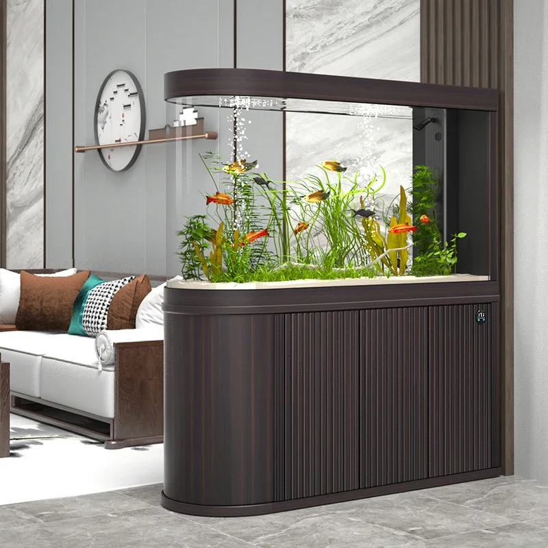 U-shaped bullet fish tank, living room, large screen bottom filter ecological tank, High Quality