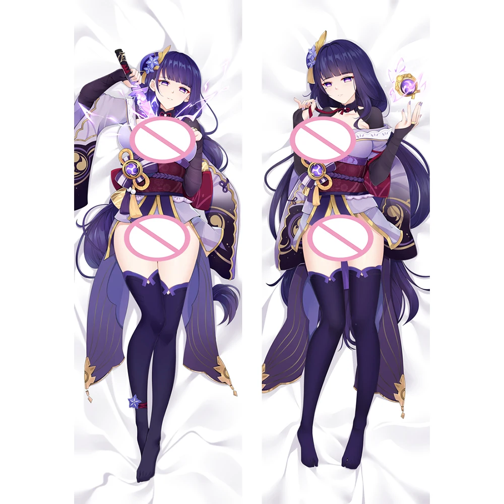 

Genshin Impact Raiden Shogun Dakimakura Anime Otaku 2-Side Printed Waifu Decor Hugging Body Pillow Case Cushion Pillows Cover