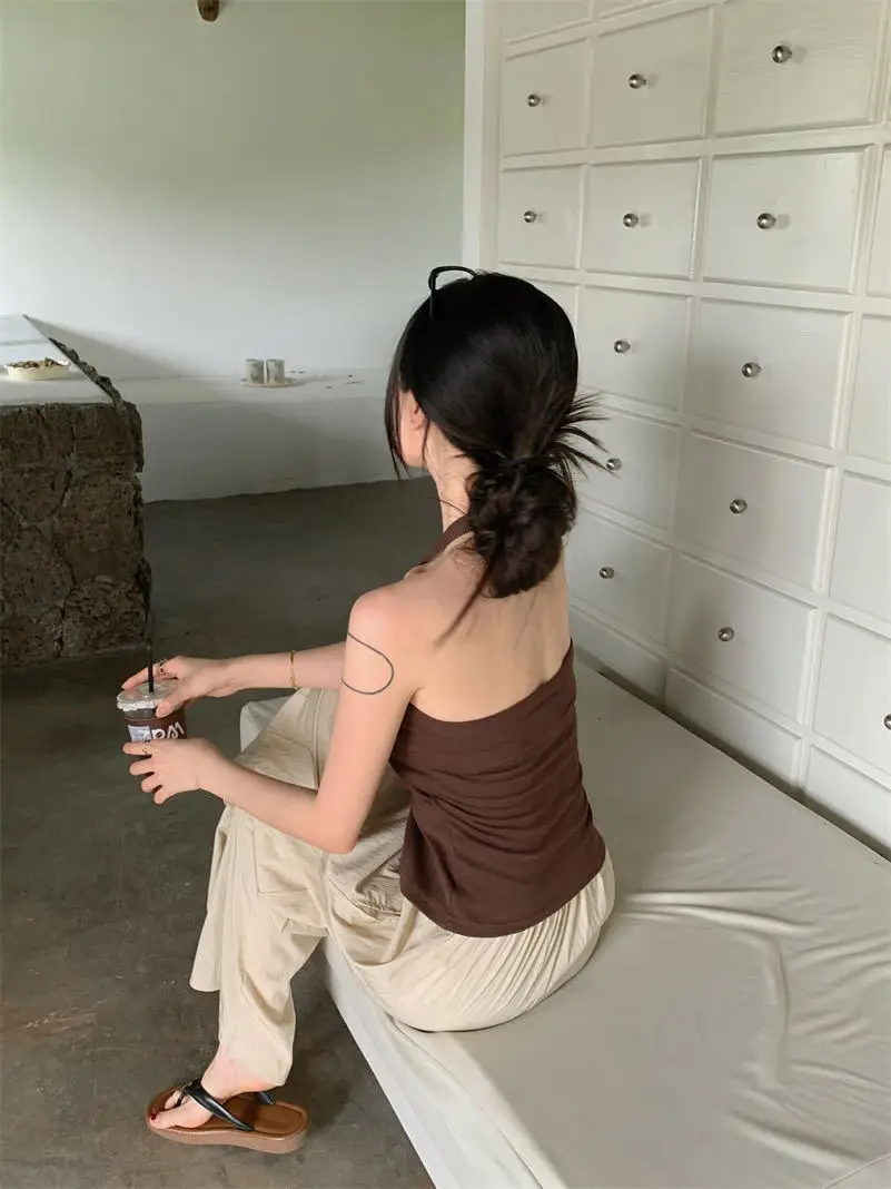 New Women's Pure Cotton Strap Vest With Chest Pad Slimming Ba Beau Summer Sexy Home Clothes Underwear Tank Top