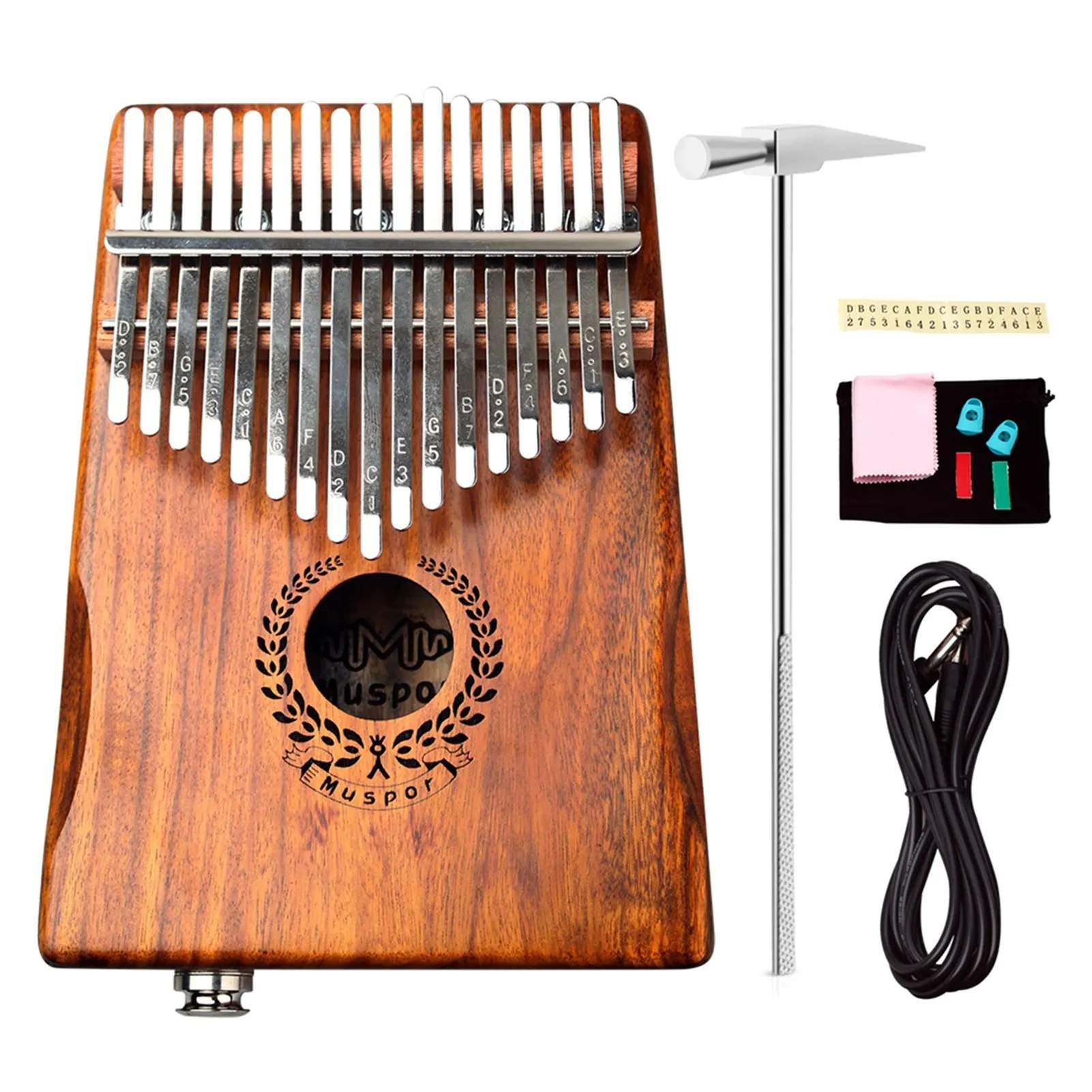 

Hooqu Kalimba Thumb Piano 17 Keys Finger Piano Instrument Portable With Audio Cable & Storage Bag Portable For Music Player Kis