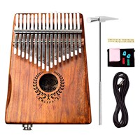 Hooqu Kalimba Thumb Piano 17 Keys Finger Piano Instrument Portable With Audio Cable & Storage Bag Portable For Music Player Kis