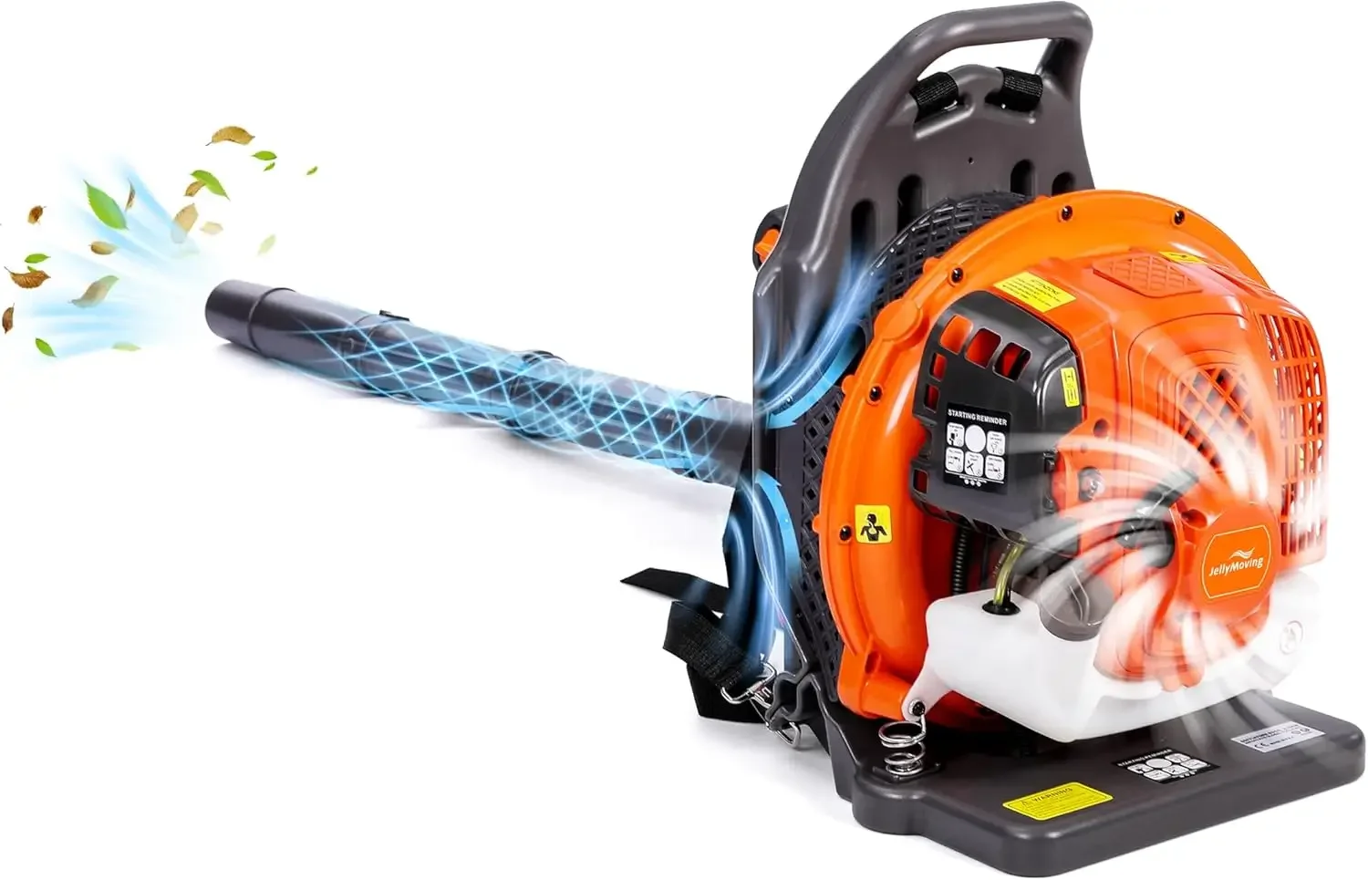 65CC 2-Stroke 850CFM 230MPH Gas Powered Backpack Leaf Blower with Powerful Clearing Performance, Ergonomic Harness, High-Efficie