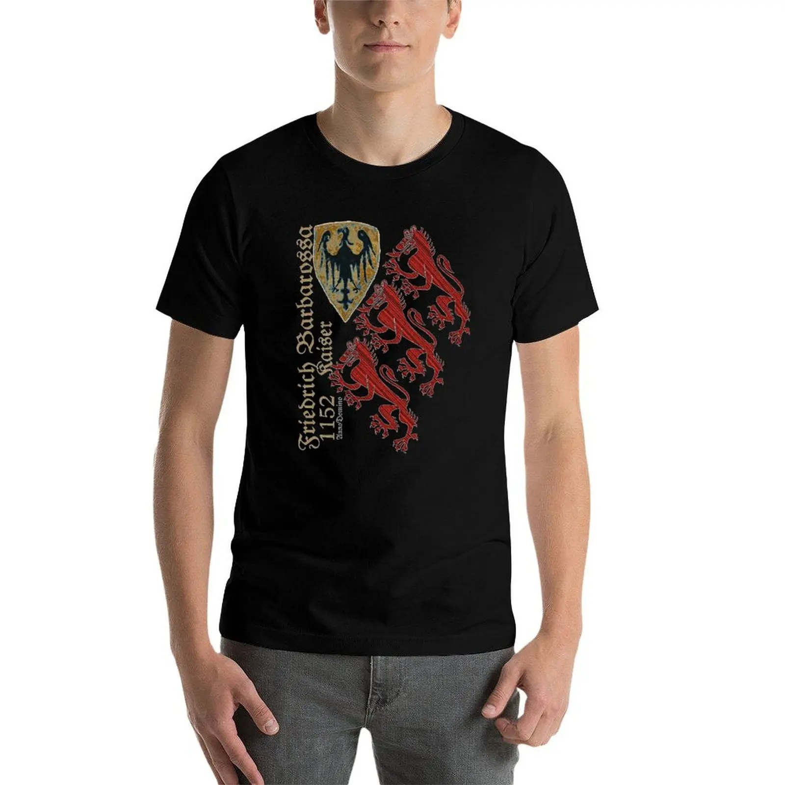 Medieval Lions of Kaiser Barbarossa T-Shirt Anti-Fade Casual Tee Shirt view 4