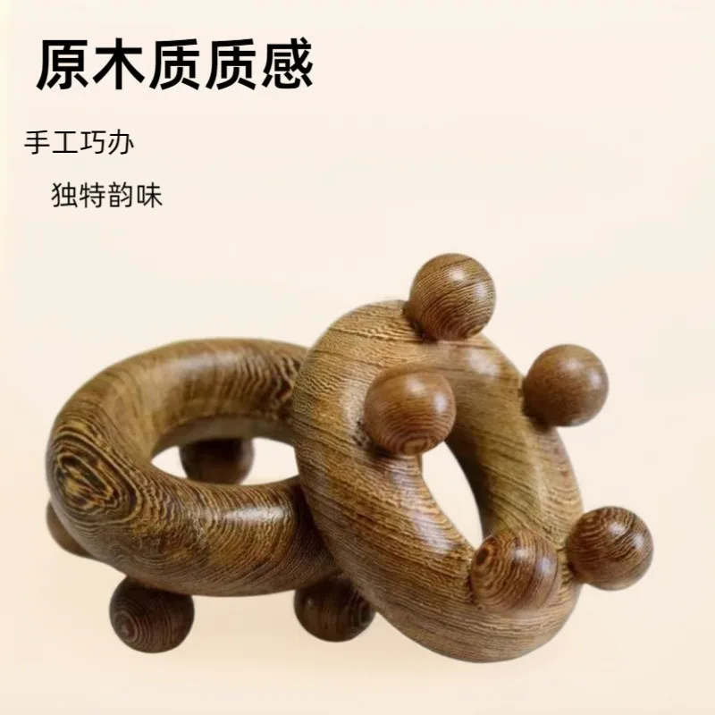 Wenge round pentagonal head massager Wood massage scalp massage back massage acupoints
