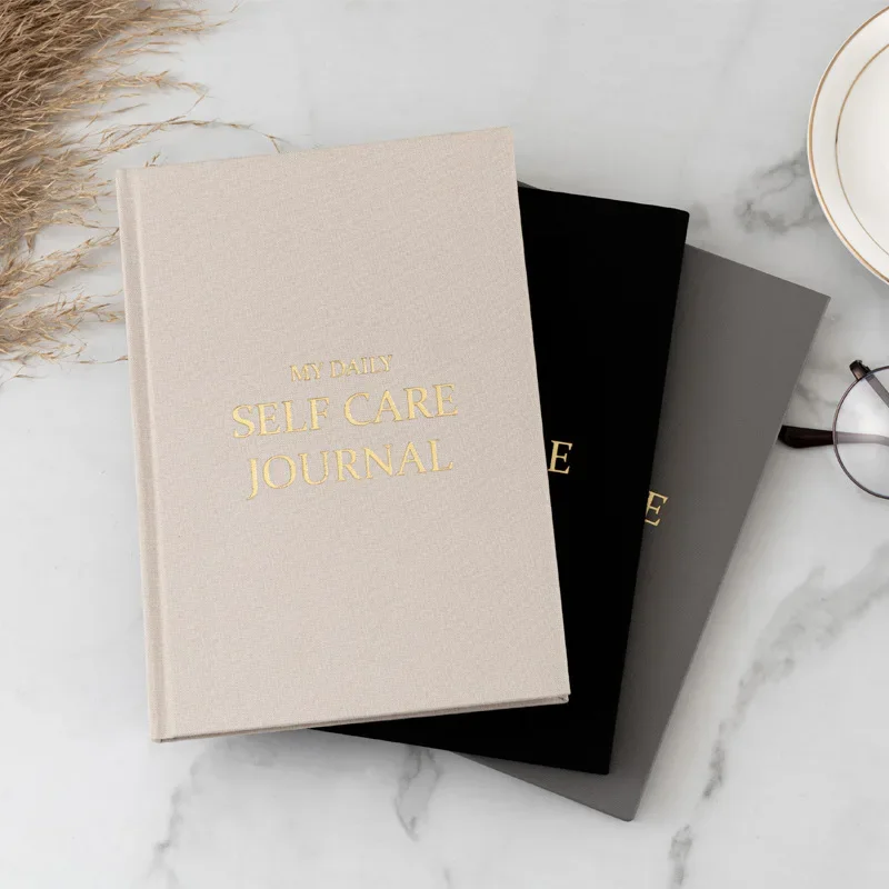 Gratitude Diary Self-Care Plan Book เวอร์ชันภาษาอังกฤษ A5 โน้ตบุ๊คพนมเปญผ้า Book Planner