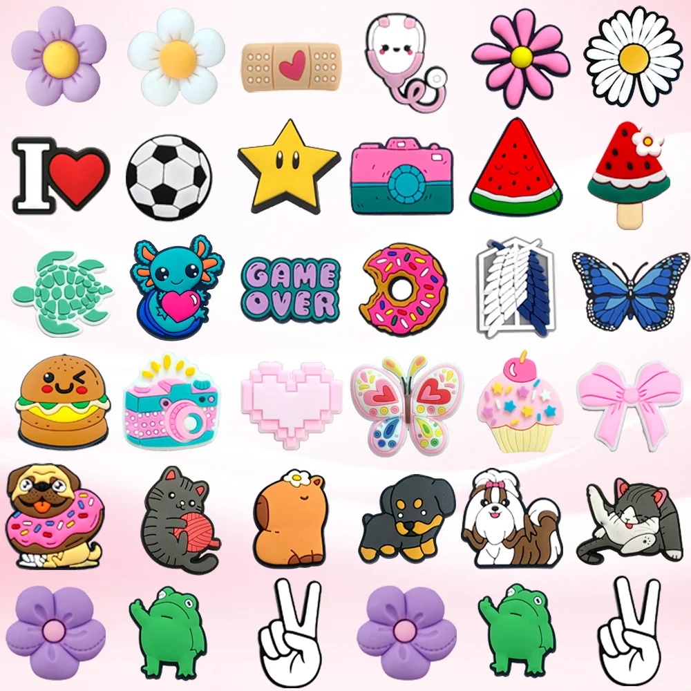 1PCS Shoe Charms Cute style Flower ball butterfly Shoe Accessories Pins Kawaii Women Men Shoe Decoration