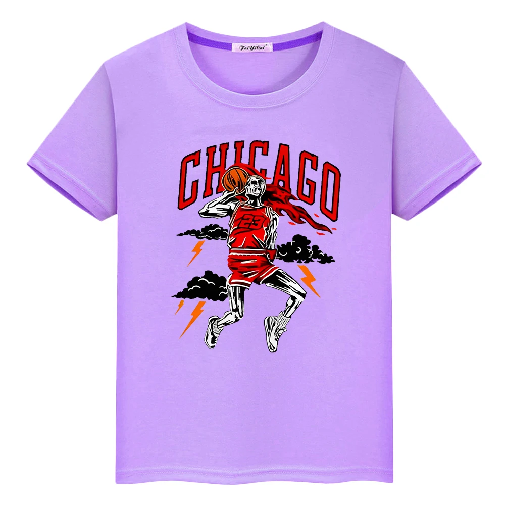 

Basketball Print 100%Cotton T-shirt Summer Kawaii Tees boy Short anime Tops pride tshirt y2k one piece kids clothes girls gift