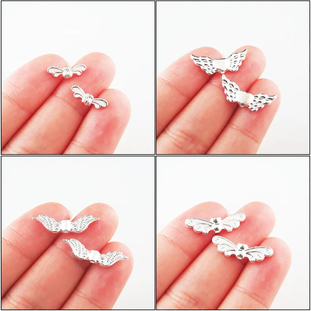 Mode Neue Tier Schmetterling Libelle Flügel Engel Flügel Charms Silber Überzogene Spacer Perlen