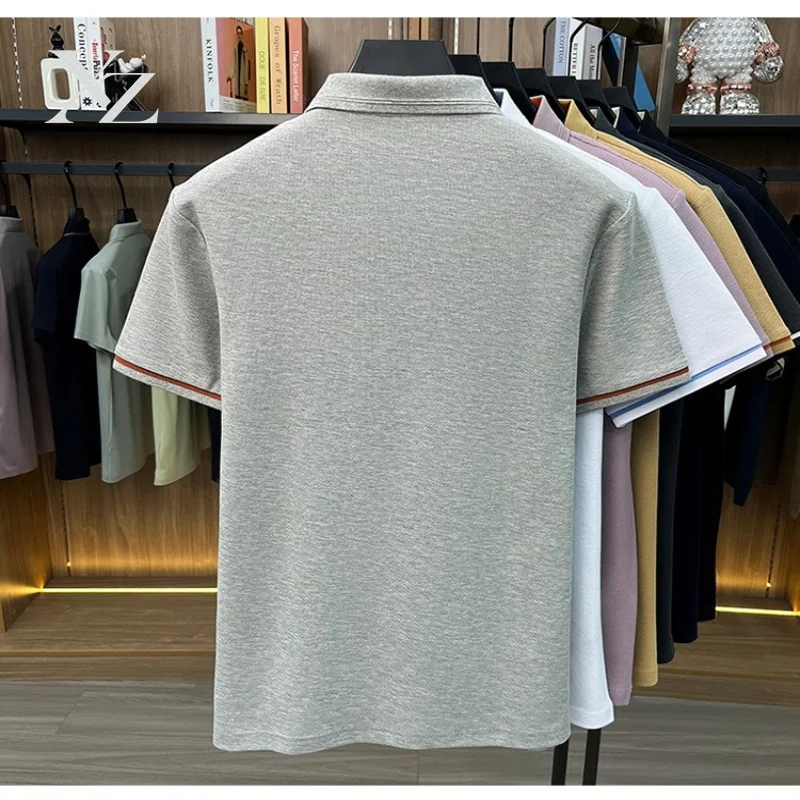 Opening Sale |Men's Summer Business Polo Shirt Contrast Collar Short Sleeve T-Shirt Casual Daily Work Tops Breathable