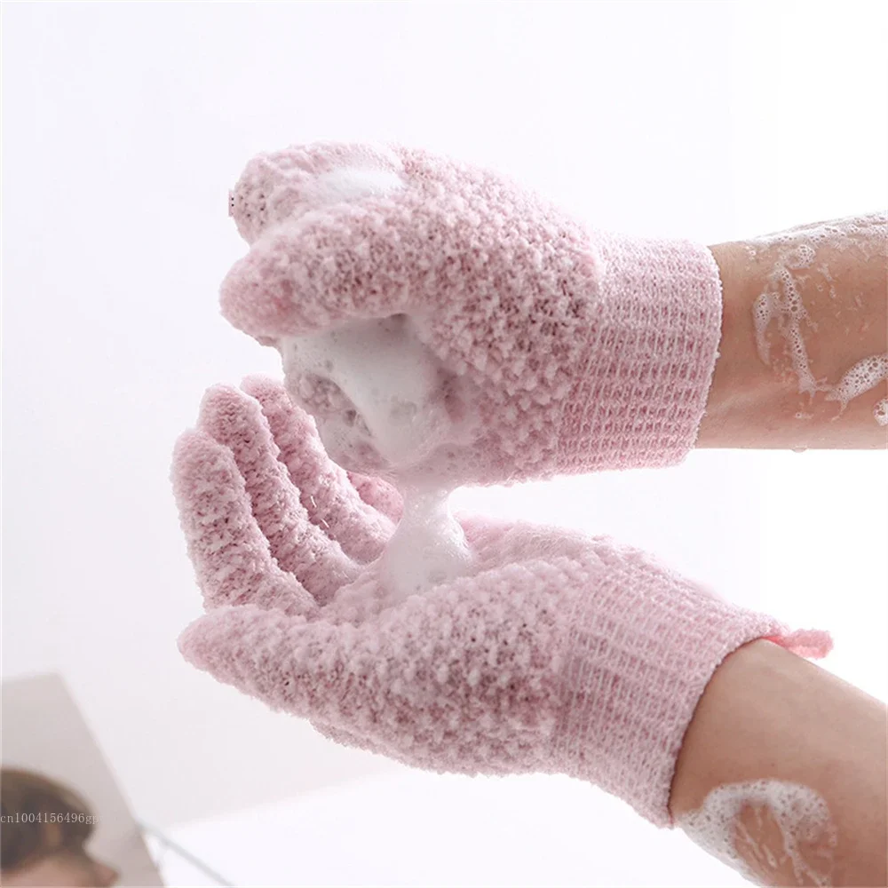 Bath Gloves Shower Cleaning Bath Glove SPA Foam Rubbing Mud Peeling Exfoliating Gloves Bathing Massage Gloves Bathroom Supplies