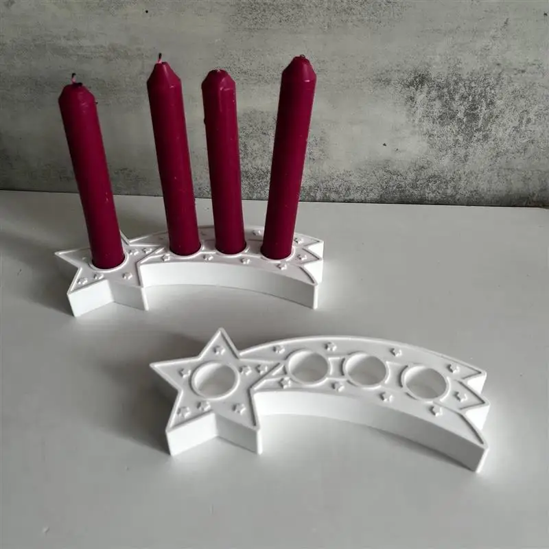 Christmas Meteor Candlestick Silicone Mold Creative Christmas Stars Fall Shape Candle Holder Plaster Home Decoration Making Tool