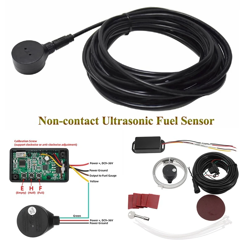 Non-Contact Ultrasonic Fuel Level Sensor Monitoring System Fuel Level Gauge Ohm Signal Gauge UL212-F Fit Marine Boat