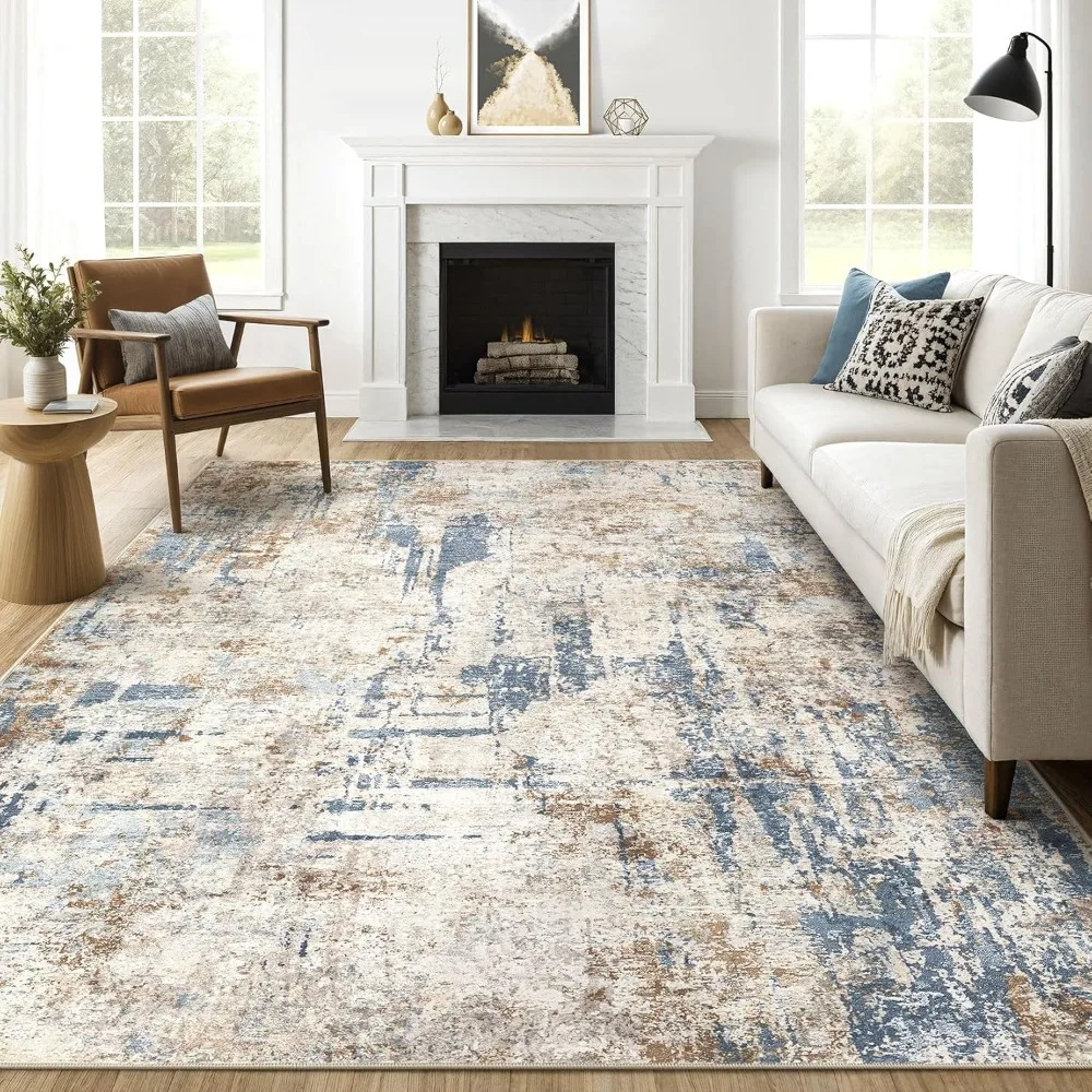 Large Modern Abstract Area Rugs: Soft, Stain-Resistant, Washable Carpets for Living Rooms and Bedrooms