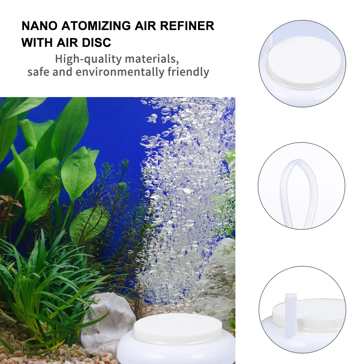 

4Pcs 50mm Round Air Stone Fish Tank Bubbler High Oxygen Diffuser Aquarium Hydroponic Pond Fish Tank Bubbler Air Stone