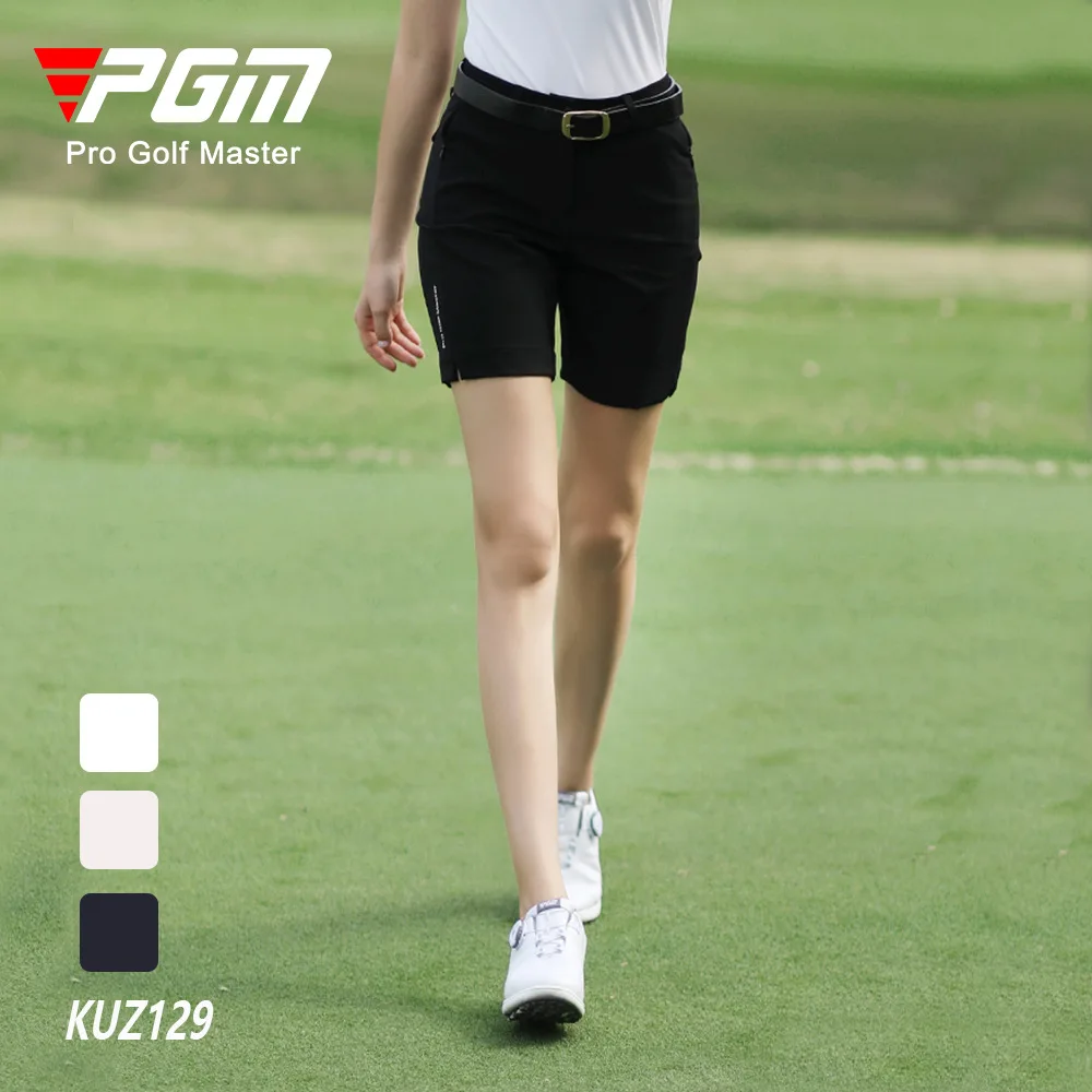 

PGM Women Summer Golf Shorts Pants Elastic Waterproof Half Trousers Zip Pocket Ladies Sports Clothing Wear Tennis KUZ129