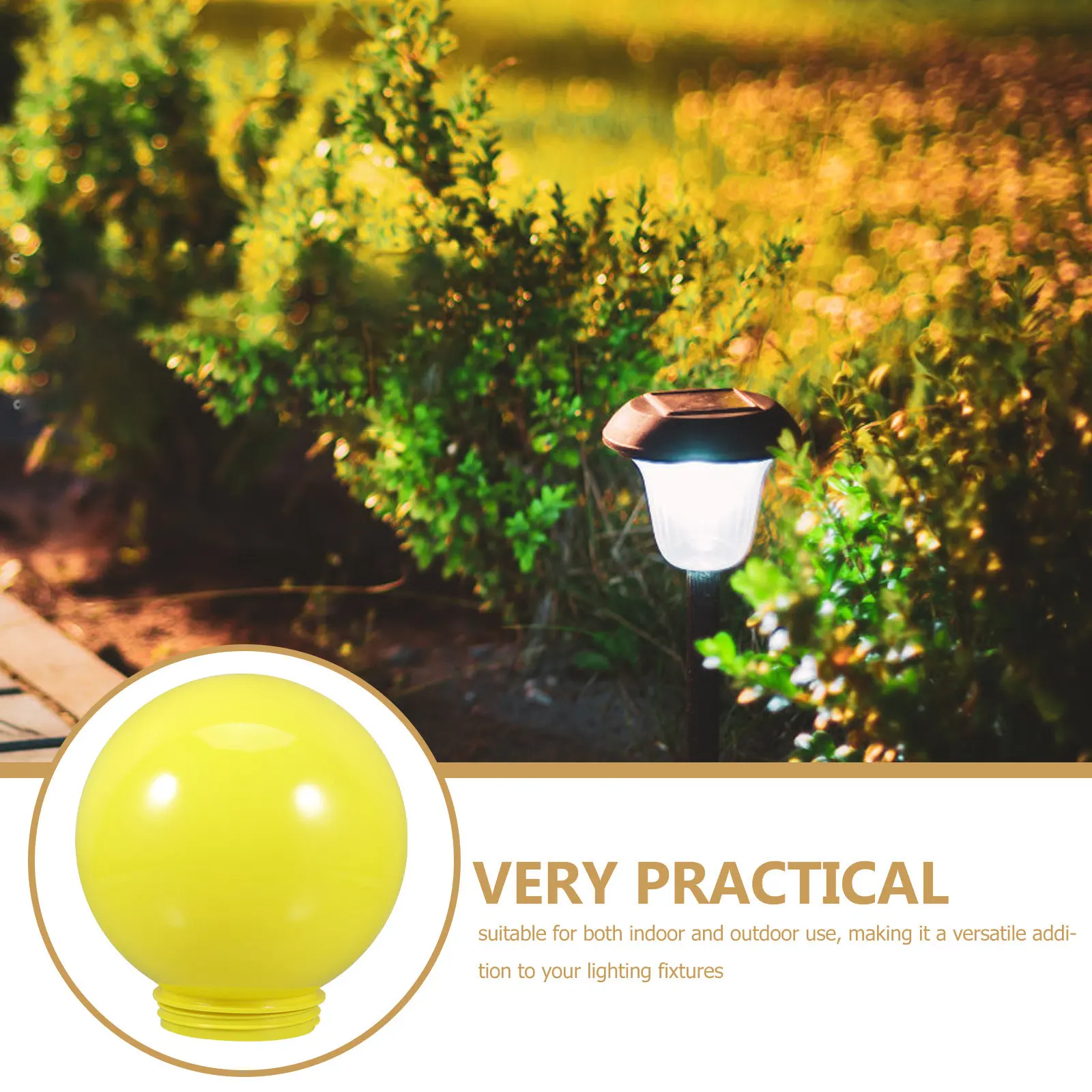 

Желтый круглый акриловый плафон для уличного садового светильника, замена плафона для фонаря на столб, аксессуар для лампы