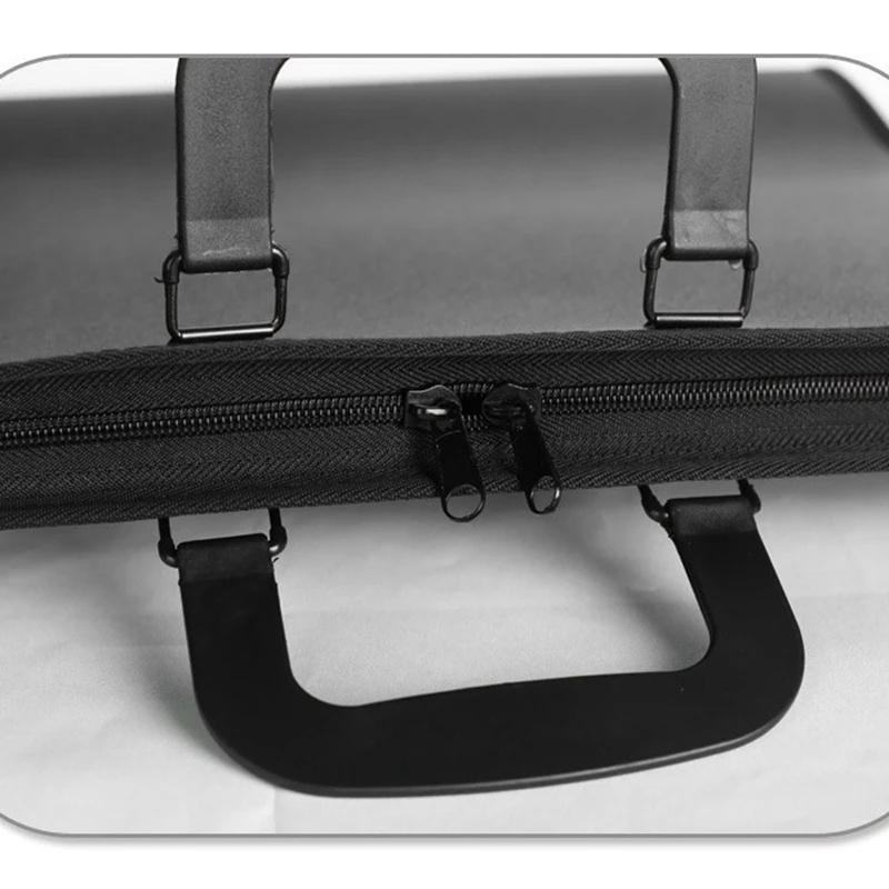 Black Art Portfolio Case Artist Carrying Case Artist Portfolios Case with Shoulder Strap (19X14.7X1.5 Inches)