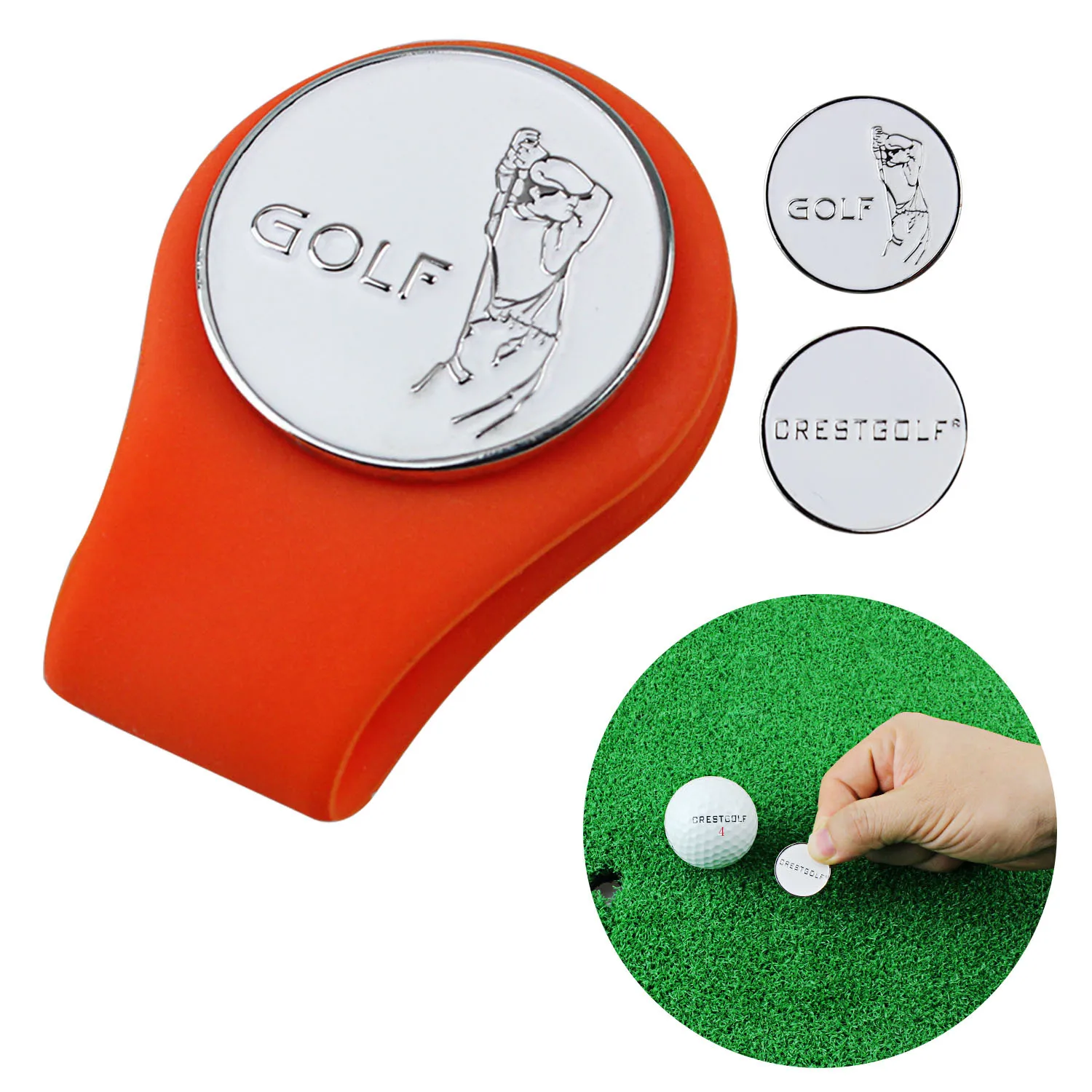 Golf silicone cap clip Magnetic cap clip ball position marker