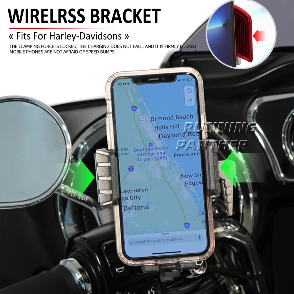 

NEW Wireless Charging Motorcycle GPS Phone Holder Navigation Bracket For Harley-Davidson All Model Sportster S Tour Street Glide