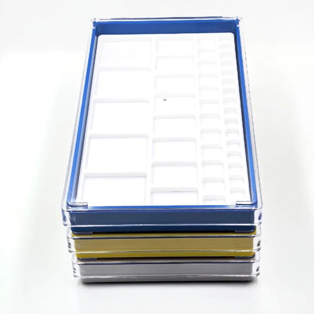 Blue, Yellow, White Multi-compartment Watch Parts Storage Box 22.5*12.5cm Plastic Watch Screw Sorting Tray