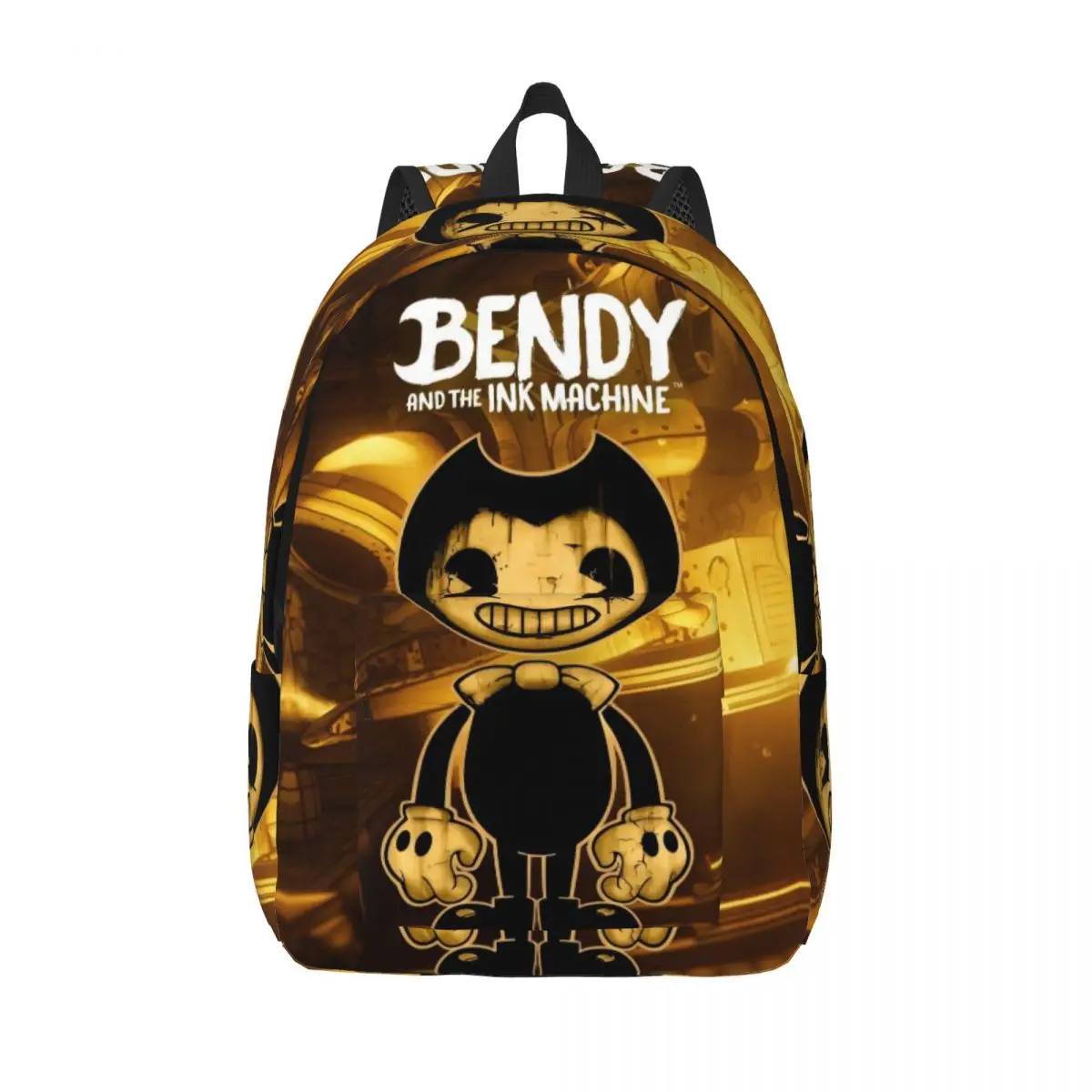 Bendy And The Dark Revival for Teens Student School Bookbag Ink Machines Canvas Daypack Elementary High College Travel
