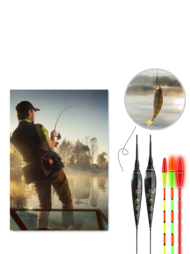 Electric Fishing Bite Floats Luminous Light Stick Float Thickened Eye-catching Bite Hook Color Changing Night Accessories Tackle